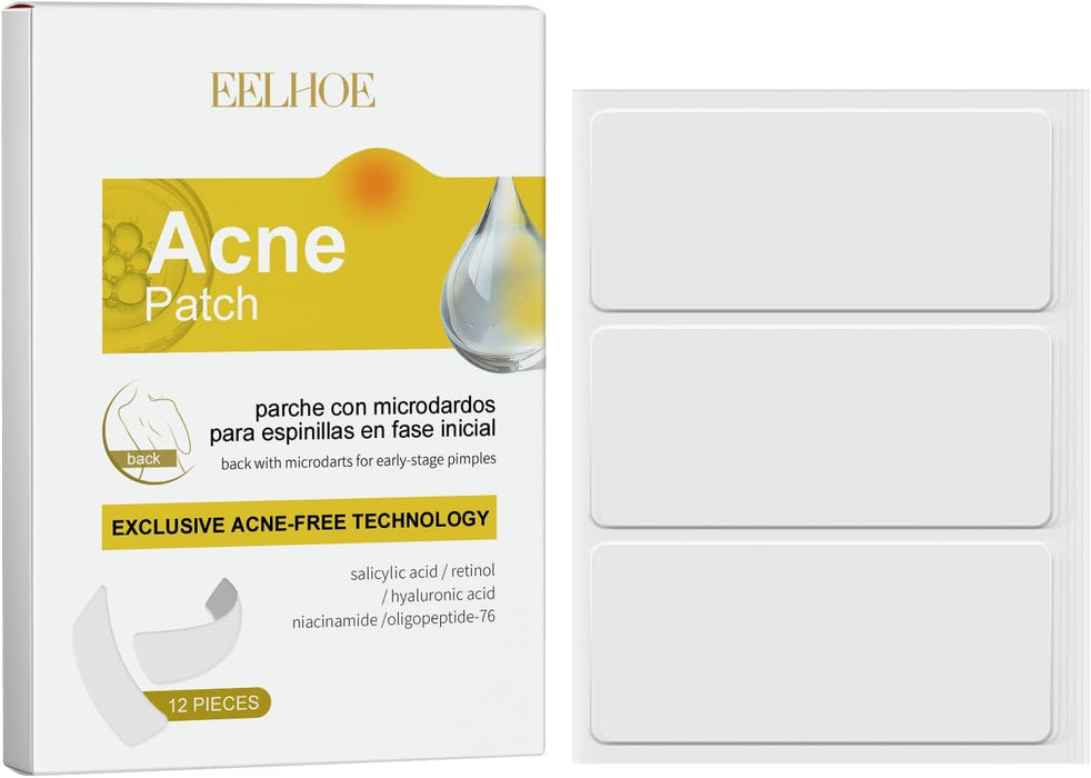 Back Acne Patch, Large Salicylic Acid Acne Patch for Body and Back, 12PCS Big Pimple Patches for Zits, Breakouts and Blemishes