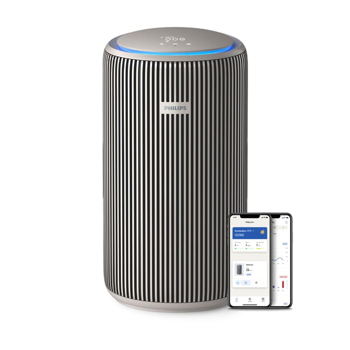 Versuni Philips PureProtect 3200 Series: Smart Air Purifier, HEPA & Activated Carbon Filter, 500 m³/h CADR for spaces of 130 m², Ultra Quiet and Energy Efficient (AC3210/12)