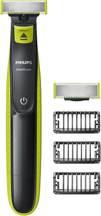 Philips OneBlade 360 Face, Authentic Hybrid Electric Beard Trimmer & Shaver with 360 Blade Innovation. Incl. 1x 360 Blade, 1 x Extra 360 Blade (8 Month Supply), 5-in-1 Adjustable Comb, Model QP2734/30