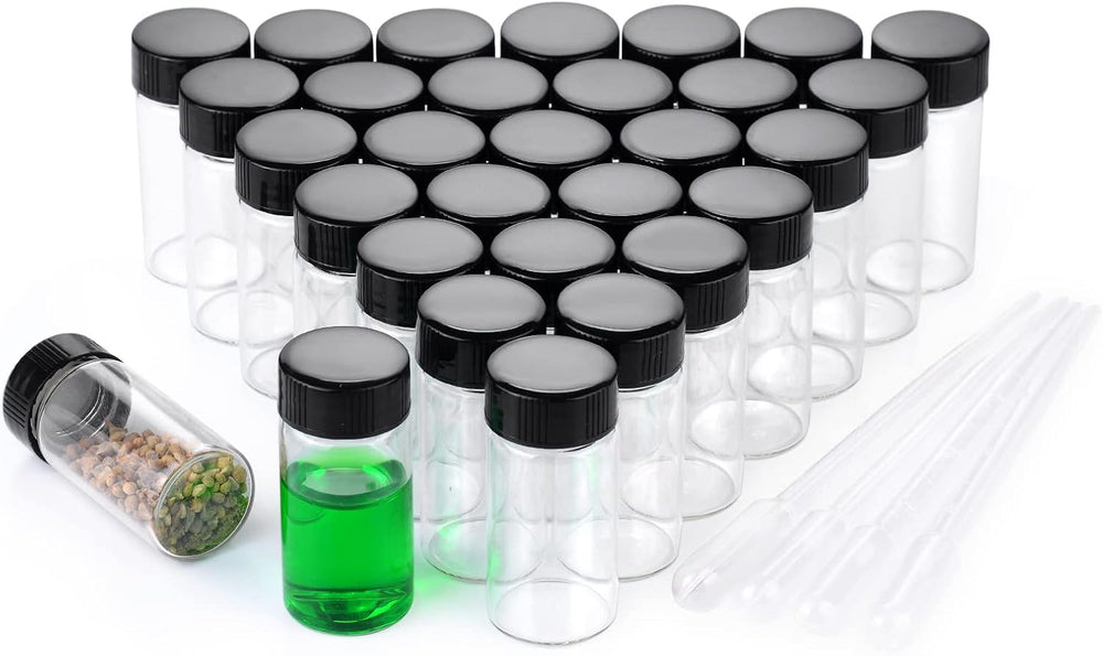 5ml Clear Small Glass Vials 100pcs with Screw Caps(100pcs)