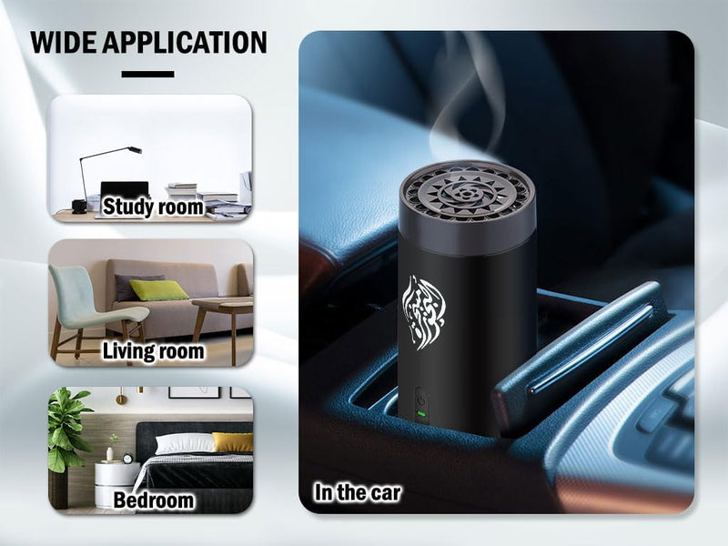 Hitopin Electric Incense Burner - USB Rechargeable Bakhoor Incense Burner for Car and Home (Black)