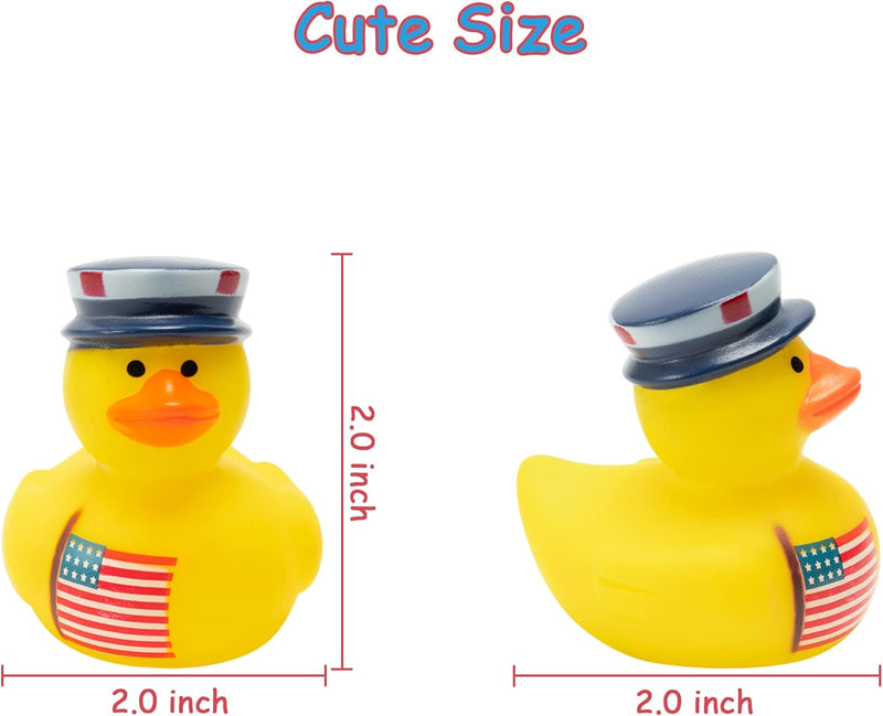 Haooryx 20Pcs Presidents' Day Rubber Duckies Toys, Novelty Funny Squeeze Ducks Fourth of July Party Supplies Red Blue White Bathtub Duck Toys Baby Shower Float Ducky Independence Day Gift Class Reward