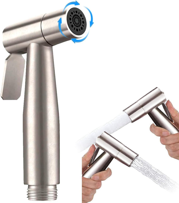 Yoawllty Bidet Sprayer Head, 2 Mode Stainless Steel Handheld Bidet Sprayer, Shattaf Cloth Bathroom Diaper Sprayer for Kitchen and Toilet Cleaning