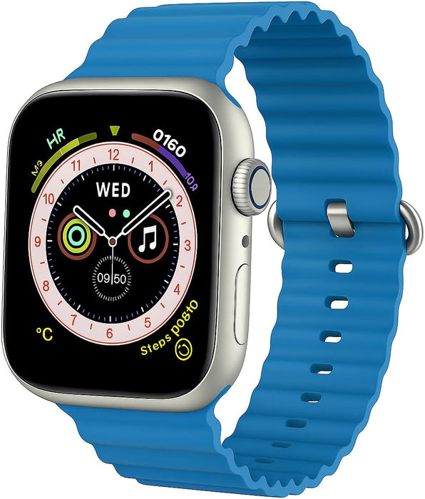 Smart Watch for Girls Boys Teens Men Women with Blood Pressure Monitor Fitness Tracker Call and App Notifications - Black Dial & Strap