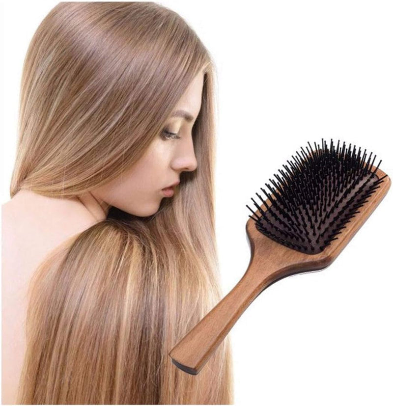 INFLUX Eco-Friendly Bamboo Hair Brush for Women & Men, Beard Brush- The Ideal Detangling Brush for Curly Hair, Beard Grooming, and Daily Styling