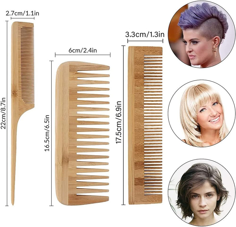 Homarket Paddle Hair Brush, Detangling Brush and Hair Comb Set for Men and Women, Great On Wet or Dry Hair (Black-4pcs)