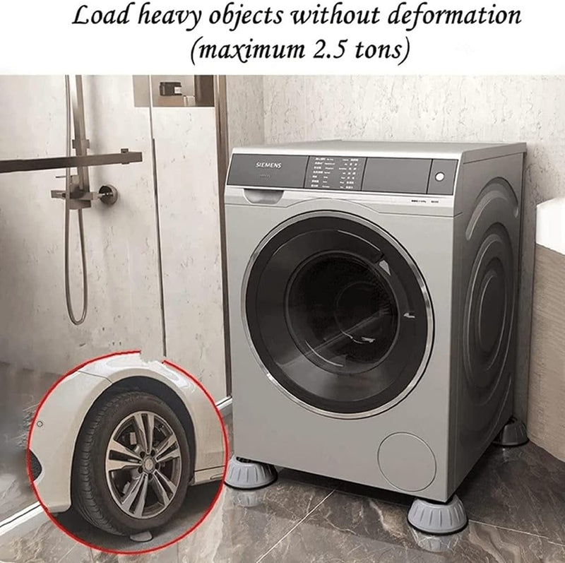 N / B 4 Pack Shock and Noise Cancelling Washing Machine Support, Anti Slip Vibration Prevent, Washer and Dryer Pedestals Fit All Machines