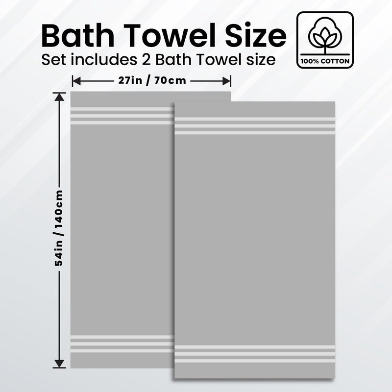 Infinitee Xclusives Premium Cotton Bath Towels Set of 2 (70 x 140 cm) Soft, Highly Absorbent, Quick Dry Towels - Perfect Towels for Bathroom, Gym, Spa & Hotel (Brilliant White)