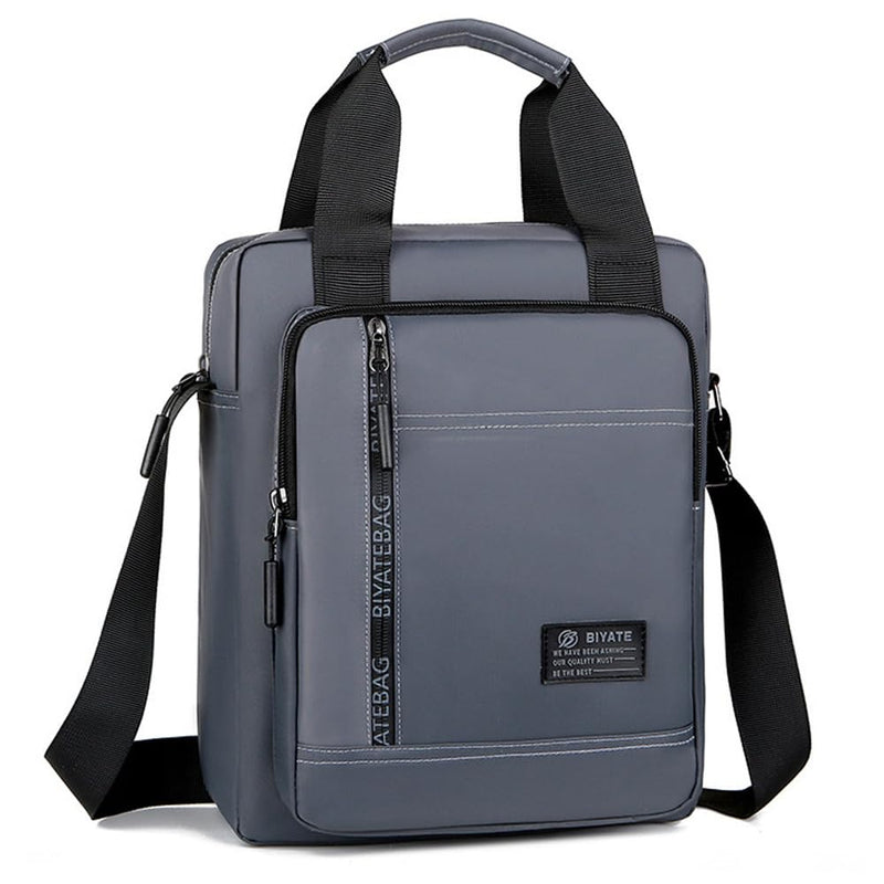 iCozzier Travel Shoulder Bag for Men Large Capacity Crossbody Bag Pouch with Long Strap Messenger Bag for Travel Work Bussiness(Grey)