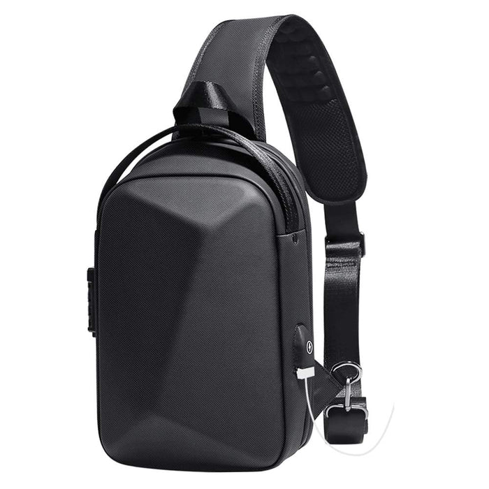 NALACAL Water-Resistant Sling Bag for Men, USB Crossbody Backpack Casual Mens Shoulder Bag