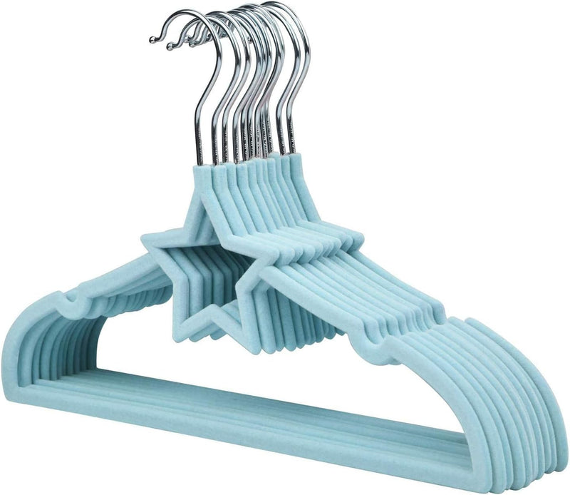 ManGotree Baby Velvet Hangers, Infant and Toddler Hangers, Non-Slip Children Hangers, Ultra-Slim Space Saving Kids Hangers, Sturdy Clothes Hangers 15 Pack (White)