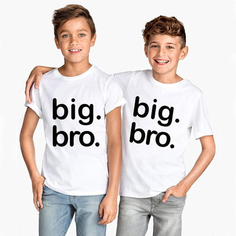Kids Baby Boy Big Brother T Shirt Tops Toddler Lil Bro Pullover Tees Twins Sibling Matching Clothes Outfit