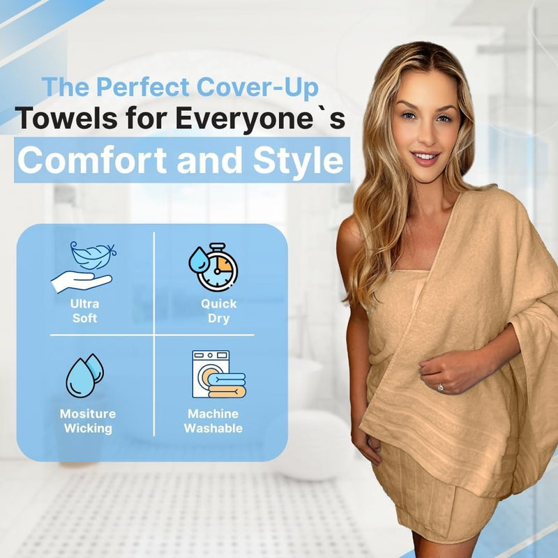 Infinitee Xclusives Premium Cotton Bath Towels Set of 2 (70 x 140 cm) Soft, Highly Absorbent, Quick Dry Towels - Perfect Towels for Bathroom, Gym, Spa & Hotel (Brilliant White)