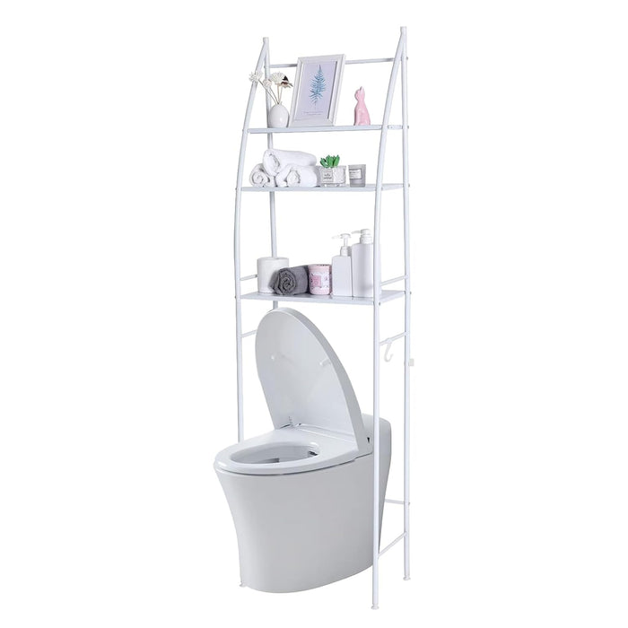Sulfar Bathroom Storage Shelf 3 Tier, Toilet Storage Rack Easy To Assemble Toilet Bathroom Shelf No Drilling Toilet Organizer Bathroom Shelves (White)