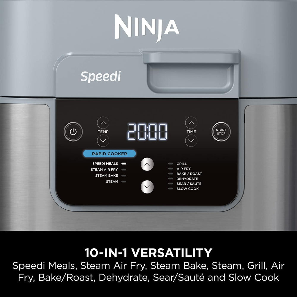 Speedi 10-in-1 Rapid Cooker, Air Fryer and Multi Cooker, 5.7L, Air Fry, Steam, Grill, Bake, Roast, Sear, Slow Cook & More, Cooks 4 Portions, Sea Salt Grey, ON400ME, 2 Years Warranty
