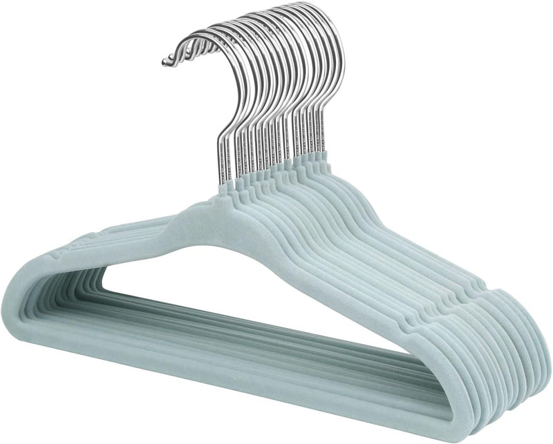 ManGotree Baby Velvet Hangers, Infant and Toddler Hangers, Non-Slip Children Hangers, Ultra-Slim Space Saving Kids Hangers, Sturdy Clothes Hangers 15 Pack (White)