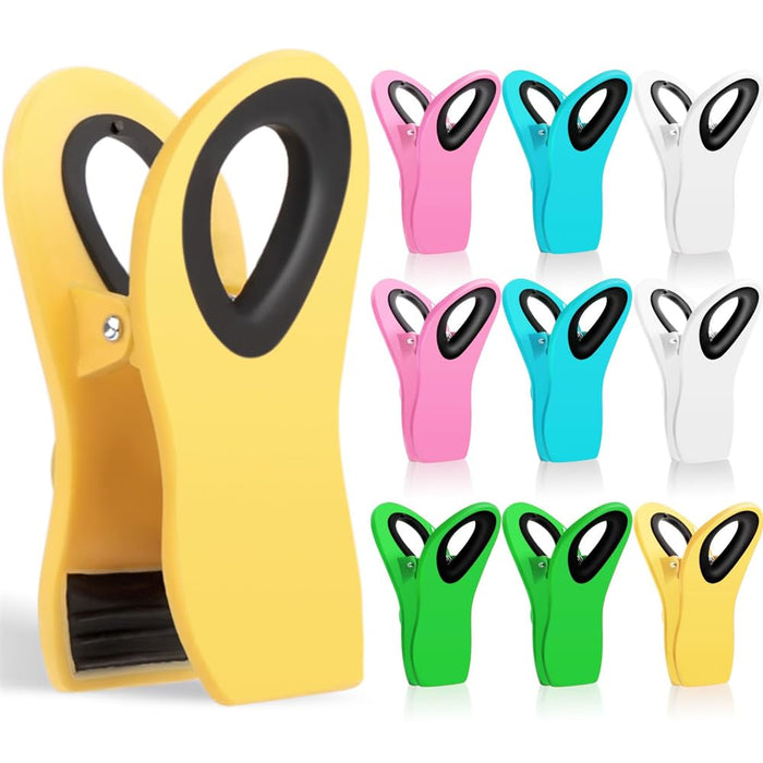 10 Pcs Colorful Chip Bag Clips for Food Storage, Fridge & Kitchen Use, AZONEE Durable Clips for Snacks, Packages, and Hanging (Pink, Blue, White, Green, Yellow)