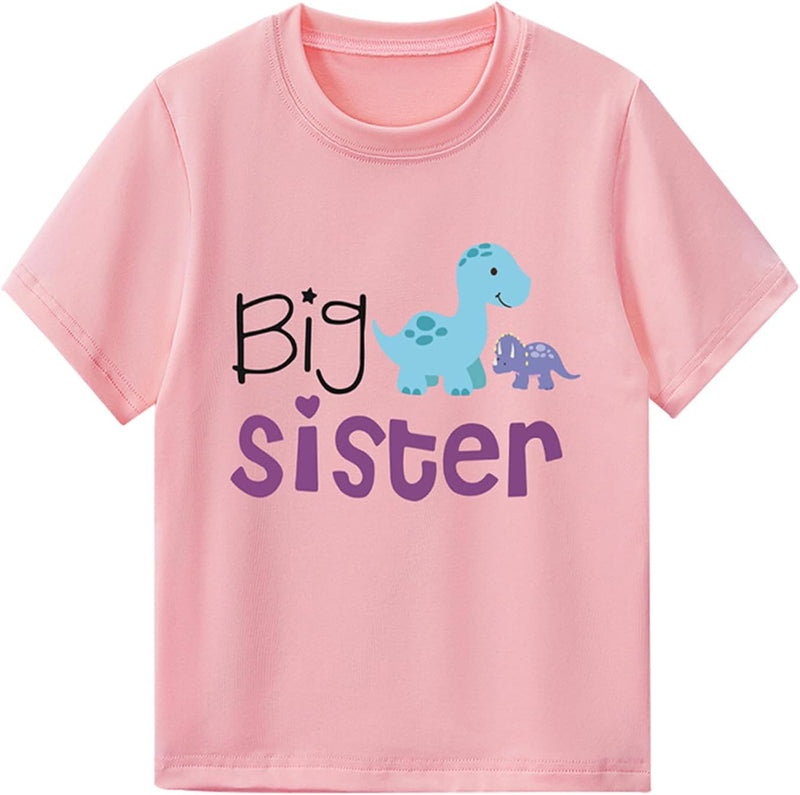 Twins Kids T Shirt Tops Baby Boys Girls Big Sister Brother Little Sis Bro Tees Sibling Matching Outfit Summer Clothes