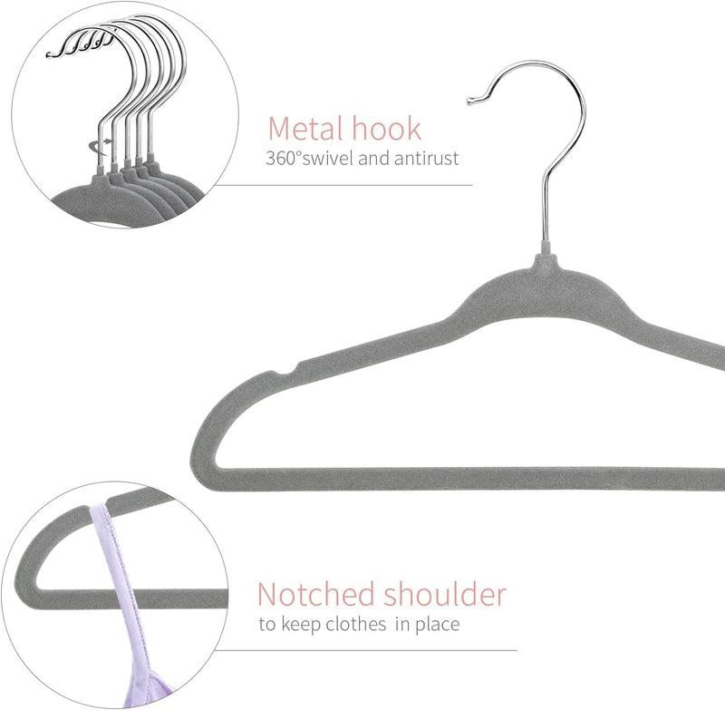ManGotree 10 Pack (28cm) Pink Color Baby Velvet Hangers, Infant and Toddler Hangers, No-Slip Children Hangers, Ultra-Slim Space Saving Kids Hangers, Sturdy &urable Clothes Hangers.
