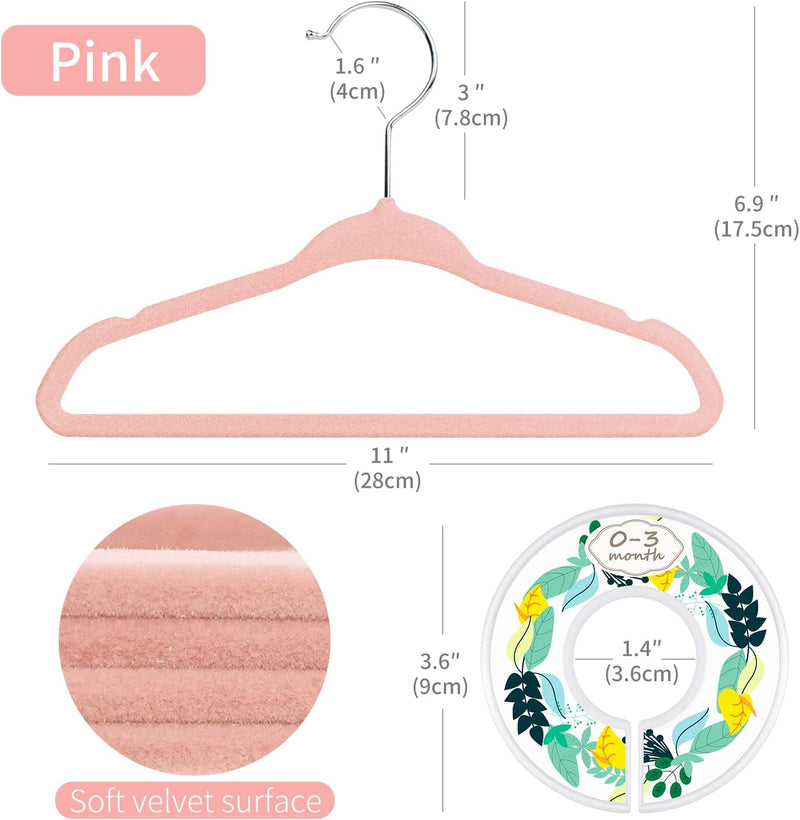 ManGotree Baby Velvet Hangers, Infant and Toddler Hangers, Non-Slip Children Hangers, Ultra-Slim Space Saving Kids Hangers, Sturdy Clothes Hangers 15 Pack (White)
