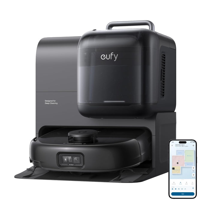 eufy E28 Omni Robot Vacuum Cleaner with Mop, HydroJet System, Portable Deep Cleaner for Carpet, Spot Cleaner, 20,000 Pa Turbo Suction, Zero Tangling, Corner-to-Edge Deep Cleaning, All-In-One Station