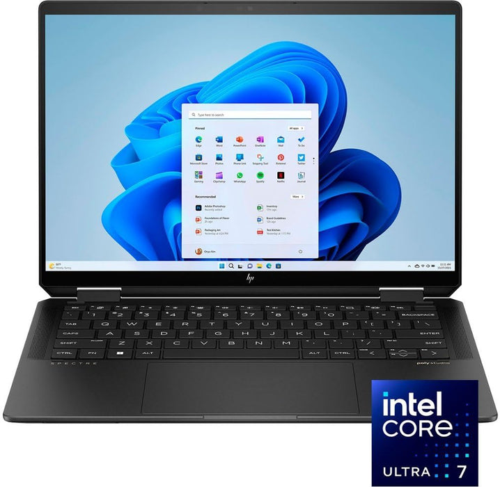 HP 2024 Spectre x360 2-in-1 14” 2880x1800 Touch Laptop 16-Core Intel Evo Core Ultra 7 155H Arc Graphics 16GB LPDDR5 1TB SSD Thunderbolt 4 WiFi AX BT Webcam BL KB Fingerprint WIN11(Upgraded)