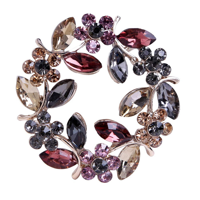 Colours Crystal Brooch Pins Rhinestone Brooches Jewelry Gift for Women Girls