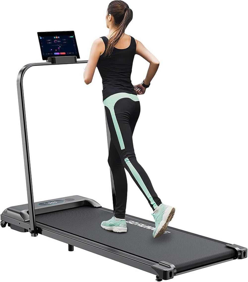 Wemart Walking Pad, Folding Treadmill 2 in 1 Under Desk Treadmill of Compact Space, 2.5HP Quiet Desk Treadmill with Remote Control & LED Display, Installation-Free