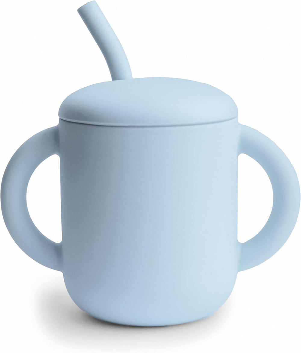 Silicone Training Cup + Straw Blush