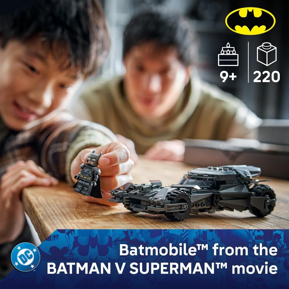 DC Batman Batman v Superman Batmobile 76331 Car Toy, Collectible Minifigure & Golden Coin, Super Hero Model Kit, Gift for 9+ Year Old Boys & Girls, 220 Pieces – image 2