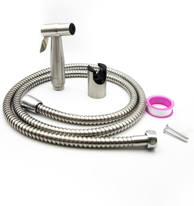 4 pieces Handheld Stainless Steel Bidet Sprayer Set, Toilet Shattaf with 1.4M Hose, Toilet Water Sprayer, Wall Mounted Handheld Bathroom Spray for Personal Hygiene.
