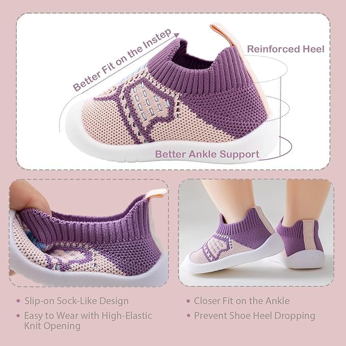 ZONEY Baby Shoes Toddler First Walking Shoes Infant Sneakers Breathable Knitted Mesh Boy & Girls Shoes