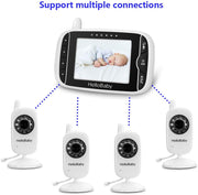 HelloBaby Video Baby Monitor 3.2'' LCD Display Screen with Camera, Infrared Night Vision, Two Way Talk, VOX Mode, Built-in Lullabies, Long Range and Temperature Monitoring
