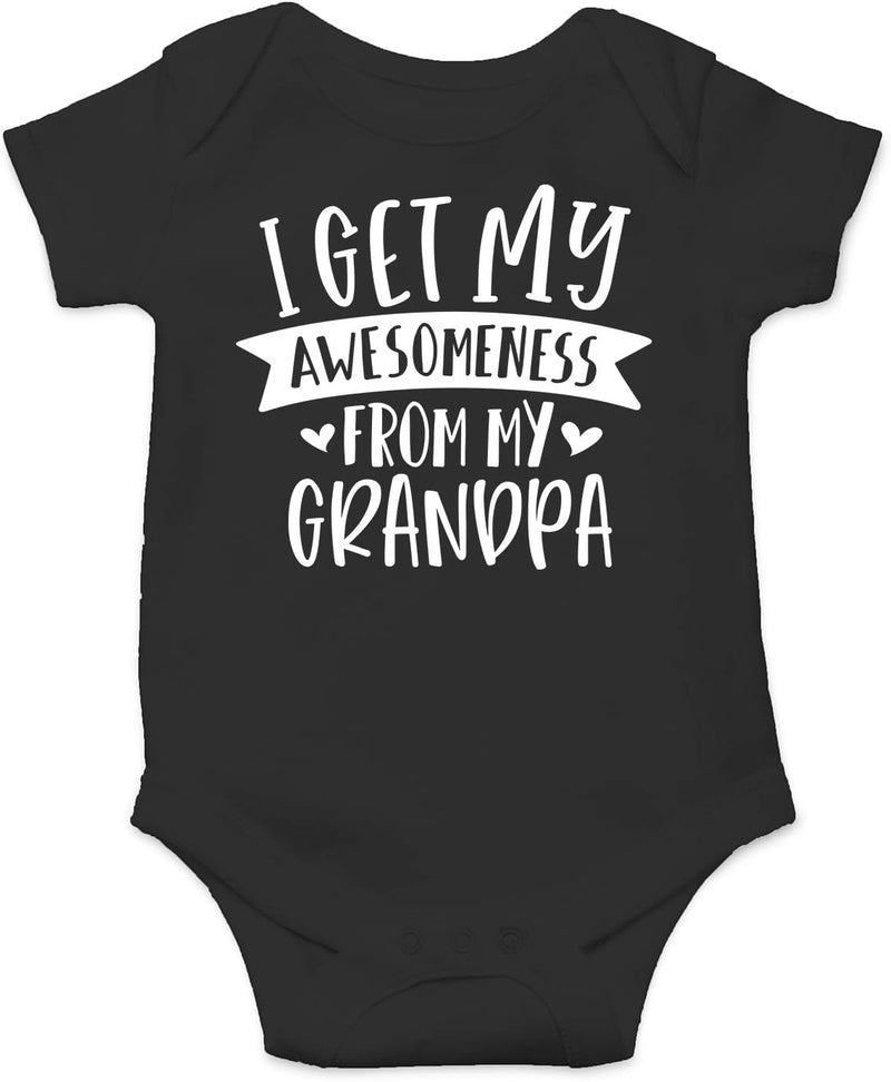 I Get My Awesomeness From My Grandpa - Grandpas Sidekick Funny Romper, One-Piece Baby Bodysuit