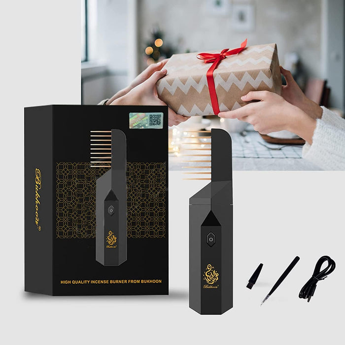 Electric Comb Bakhoor Incense Burner Arabic Aroma Diffuser Mini USB Rechargeable for Home Office & Car