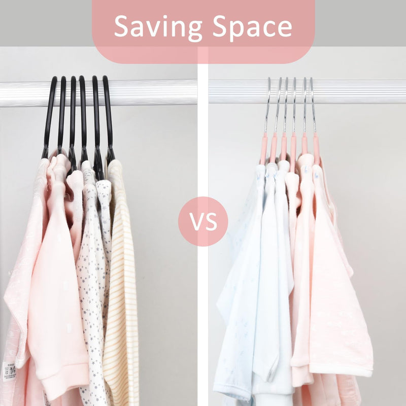 ManGotree Baby Velvet Hangers,Infant and Toddler Hangers,No-Slip Children Hangers, Ultra-Slim Space Saving Kids Hangers, Sturdy&Durable Clothes Hangers 15 Pack (Pink)