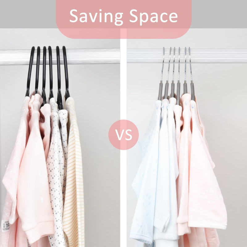 ManGotree Baby Velvet Hangers, Infant and Toddler Hangers, Non-Slip Children Hangers, Ultra-Slim Space Saving Kids Hangers, Sturdy Clothes Hangers 15 Pack (White)