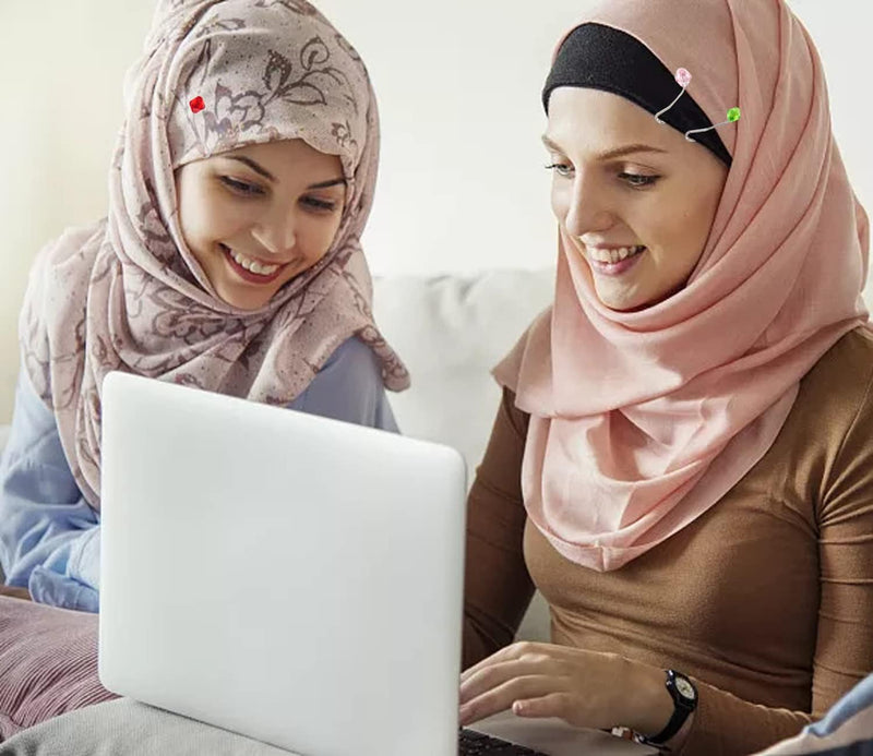 Honbay 12PCS Cute Hijab Pins Crystal Rhinestone Ball Pearl Brooch Pins Headscarf Shawl Scarf Muslim Hijab Scarf Clips Safety Pins Buttons Wedding Dress Decorative Boutonniere