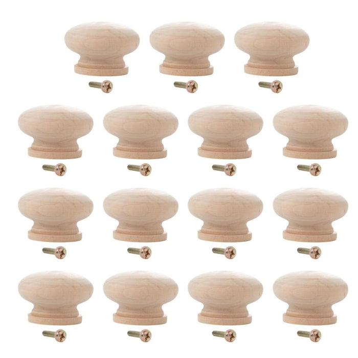 Joyzzz Wooden Drawer Knobs, 15pcs 35x30mm Drawer Knobs and Pulls Wooden Cabinet Pulls and Knobs, Round Shaped Drawer Handles for Furniture Knobs Cabinets Dresser Handles Hardware