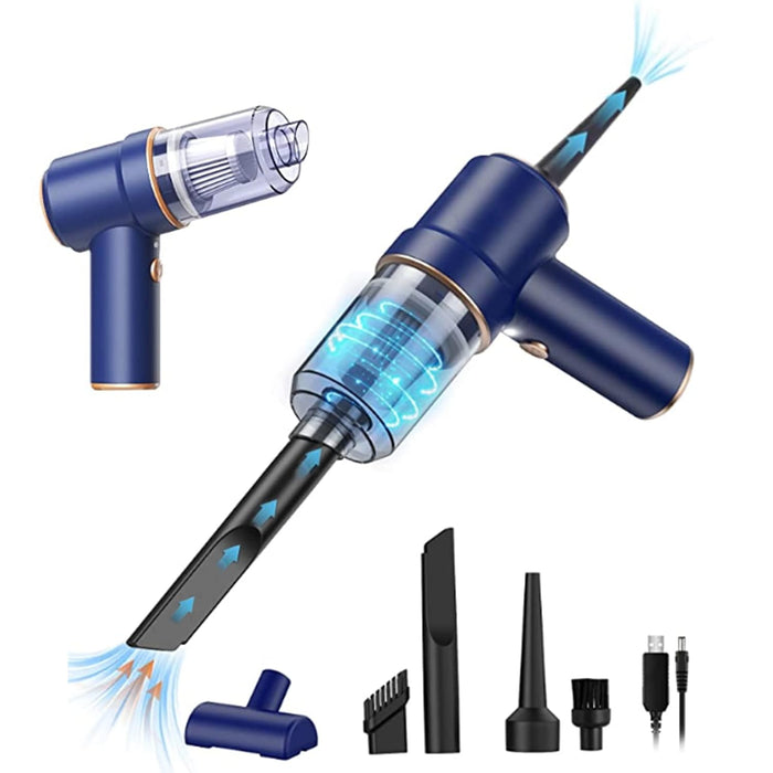 TDOO Car Vacuum Cleaner Cordless, Portable Handheld Vacuum Air Duster, 9000PA/120W Powerful Suction, Suck And Blow 2 In 1, With LED Light For Car/Home/Office/Pet, USB Rechargeable