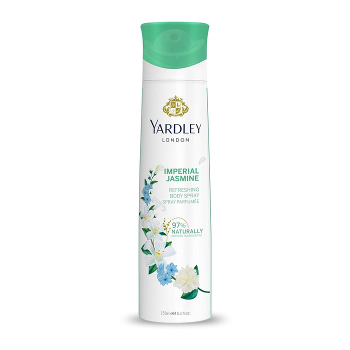 Yardley London Imperial Jasmine Body Spray For Women - 150ml Floral Scent With Jasmine & Orange Blossom Fragrance Energetic & Long Lasting Fragrance
