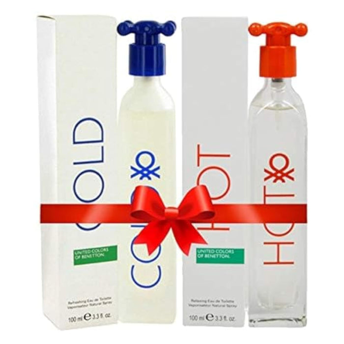 Benetton Perfume Gift set (HOT & COLD Perfume) 1 x 2Pcs 100ML Each