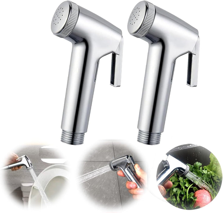 Azonee Bidet Sprayer for Toilet, Stainless Steel Handheld Bidet Spray Tap, Bidet Sprayer Shower Cleaning Attachment for Bathroom Toilet, Diaper Cleaning, Pet Bathing, 2 PCS