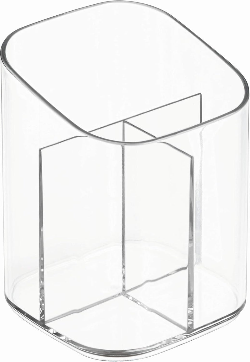 Idesign Bpa-Free Plastic Divided MakEUp Palette Cosmetic Organizer, The Clarity Collection – 9.25" X 3.86" X 3.2", Clear