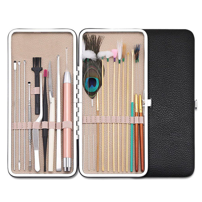 23PCS Earwax Removal Kit Ear Pick Set Earwax Remover Spoon Ear Care Tools for Ear Massage Adult Earpick Ear Picker with LED
