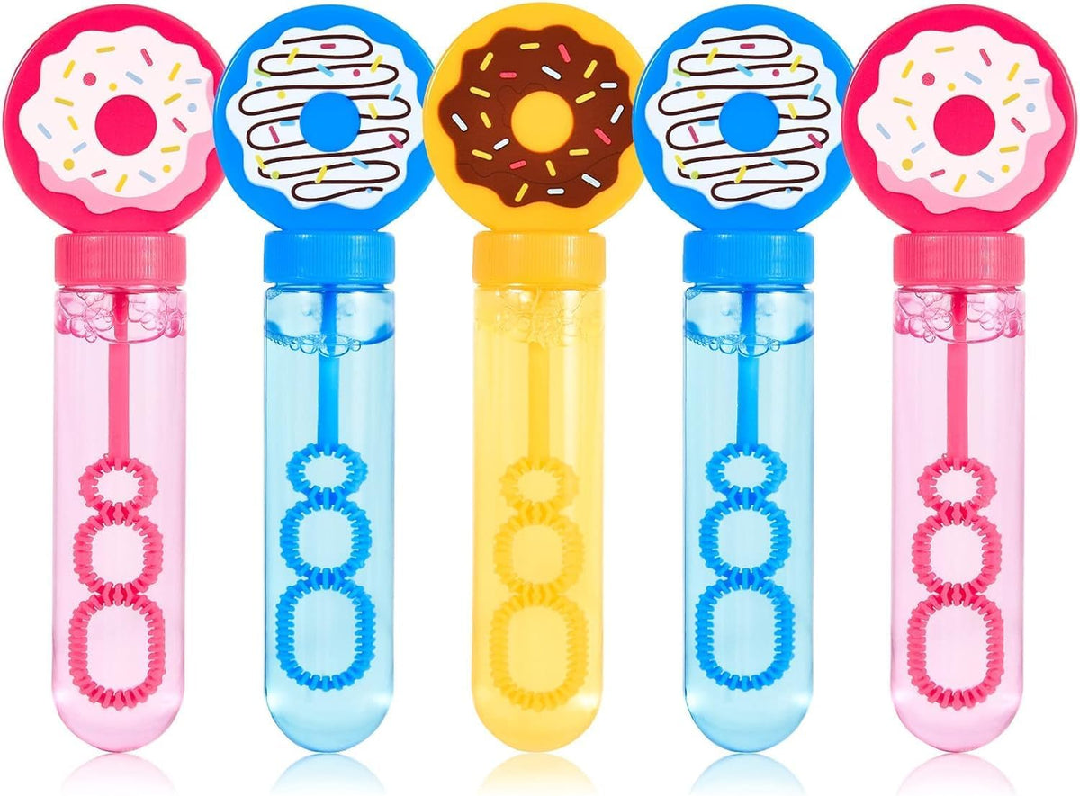 24Pcs Donut Bubble Wands for Kids Bubbles Bulk Party Favors Toy Carnival Prizes Goody Bag Fillers Stuffers Donut Party Favors Birthday Gift Summer Outdoor Pool Beach Mini Bubble for Boys Girls – image 1