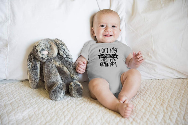 I Get My Awesomeness From My Grandpa - Grandpas Sidekick Funny Romper, One-Piece Baby Bodysuit