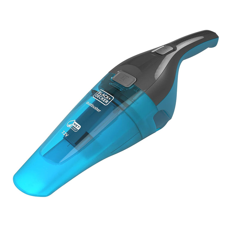 Black+Decker Cordless Dustbuster Handheld Wet & Dry Vacuum Cleaner, 7.2 V 1.5 Ah Li-Ion Battery With Charger Base, 385 ml, 14 Air Watts Suction Power, Blue - Wdc215Wa-B5