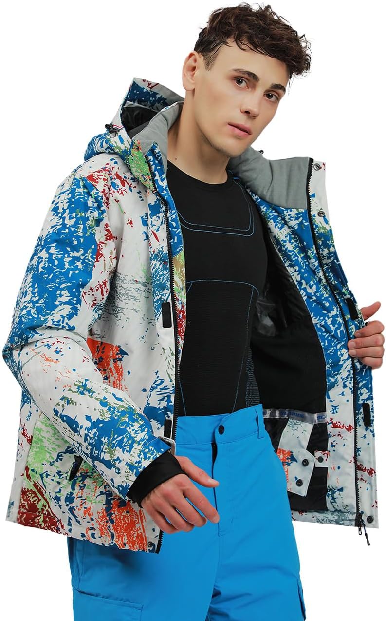 HOTIAN Men's Ski Jacket and Pants Set Snowboard Suit Waterproof SOutdoor Winter Snow Jackets Windproof Mountain Snowsuit