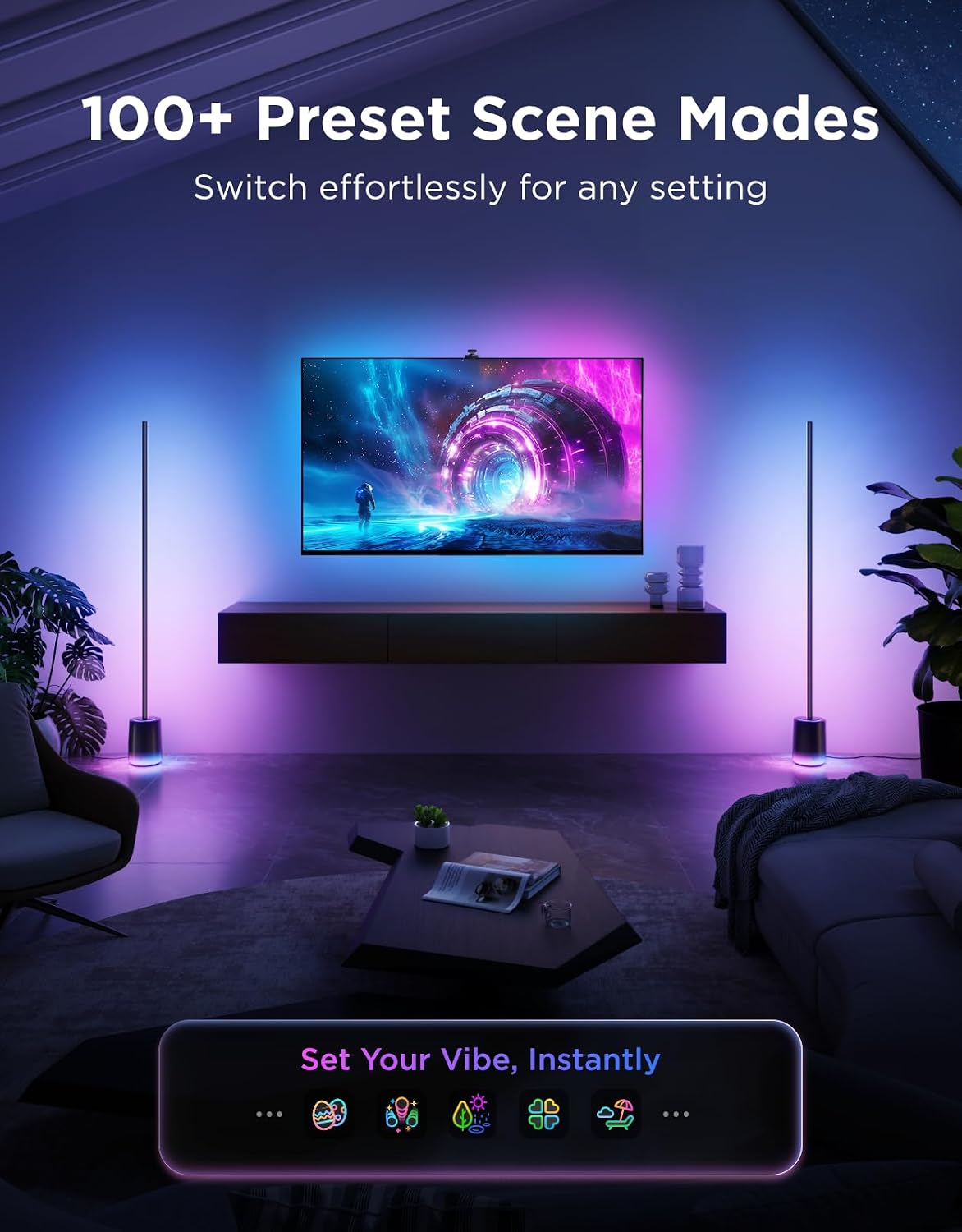 Floor Lamp 3 with Luminblend+ Technology,RGBWWIC 2100lm Standing Lamp Work with Matter,1000-10000K Modern Floor Lamp for Living Room, Bedroom, Corner Lamp with Dynamic Scenes – image 8
